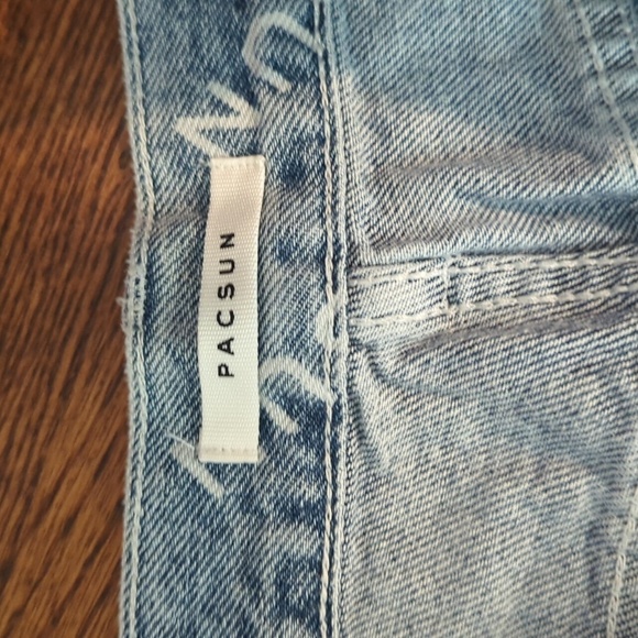 PacSun Eco friendly denim Logo Cool Cali Girl High RiseDad jeans button fly W29 - Picture 9 of 11